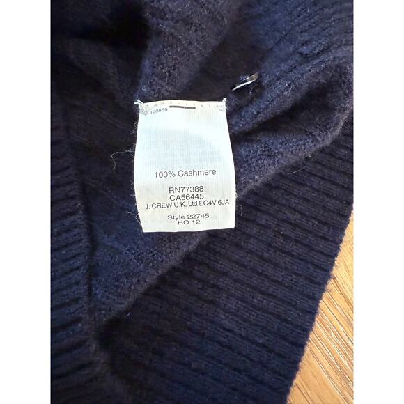 J.CREW Collection Women's S Crewneck Sweater Cashmere Navy Cable Knit - Picture 7 of 7